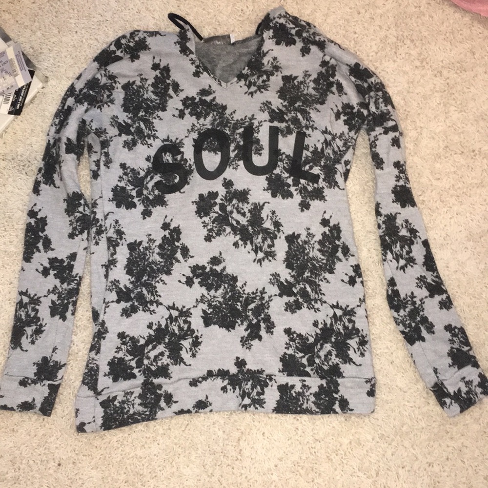 SoulCycle hoodie with flap open back!